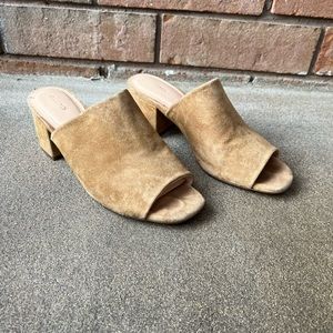 Women’s faux suede block heel sandals